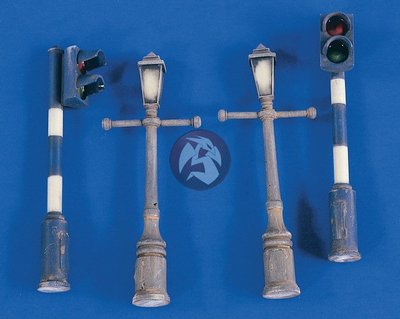 Verlinden 1/48 Lamp Posts and Traffic Lights 4 pieces [Diorama Accessory] 2372