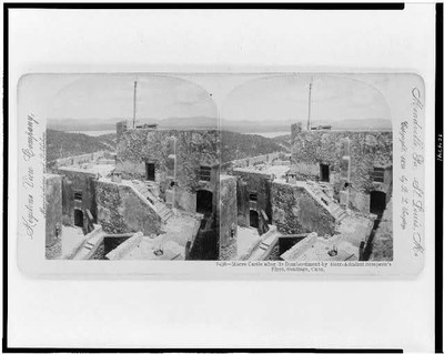 Photo of Stereograph,Morro Castle,Rear-Admiral Sampson's Fleet,Santiago,Cuba