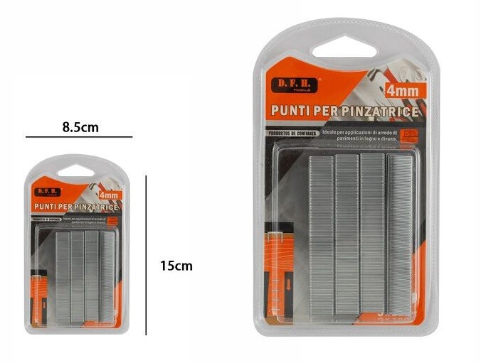 500 Spillette Graffette Punti Metallici 4mm per Spillatrice Pinzatrice dfh