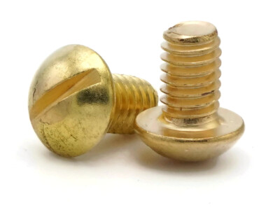 #8-32 | Brass Slotted Round Head Machine Screws - Select Length & Qty