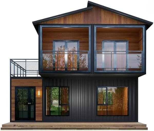 Homes,Double Story Flat Pack House with Bathroom and Kitchen Folding