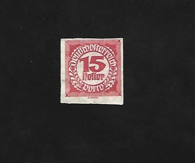 AUSTRIA STAMP - 15 HELLER - IMPERF. #AUS/EU/19.
