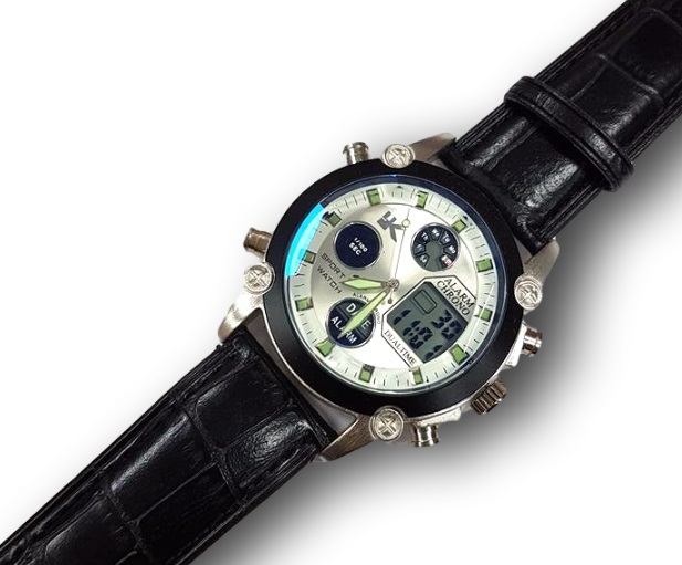 Orologio Polso YK D27 Uomo Analogico Digitale Cronografo Data Sveglia NerSil lac