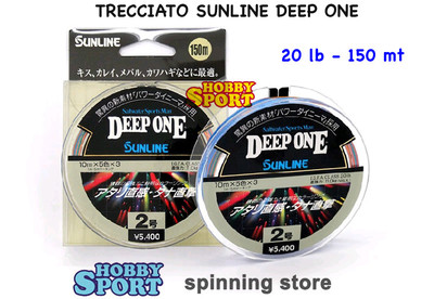 SUNLINE DEEP ONE 20 LB 150 MT TRECCIATO MULTIFIBRA MARE BARCA VERTICAL JIG