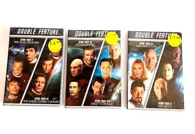 Star Trek DVD Bundle of 3 Double Freatures-6 Movies Star Trek 5-10 New