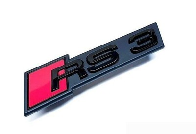 Emblème 'Audi' Noir Brillant Pour Calandre ~ Édition Black Edition RS3 ~ Modèles 8P, 8V ~ Original Audi