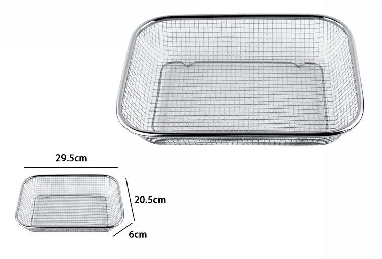 Cestino Cestello Colino Setaccio Rettangolare Scola Pasta Verdura 30cm dfh