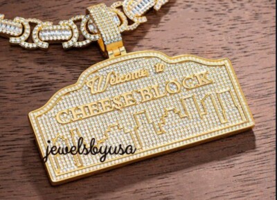 Pre-owned Nsg Tester Passing Moissanite "chess Block" Customize Rapper Pendant 925 Silver In White