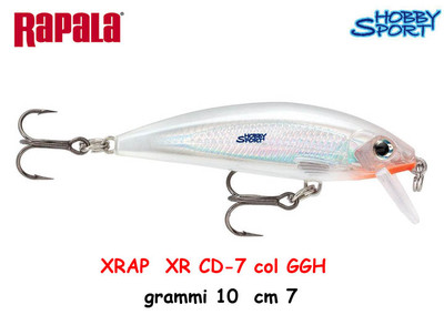 RAPALA X-RAP XRCD 7 COLORE GGH GHOST 10 GR SINKING SPINNING SPIGOLA MARE LAGO