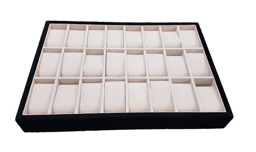 Espositore 24 Posti Orologi Bracciali Cuscinetti Camosciato Negozio Banco lac