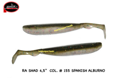 MOLIX 4,5" RA SHAD COL.155 SPANISH ALBURNO SPINNING MARE LAGO FIUME BLACK BASS
