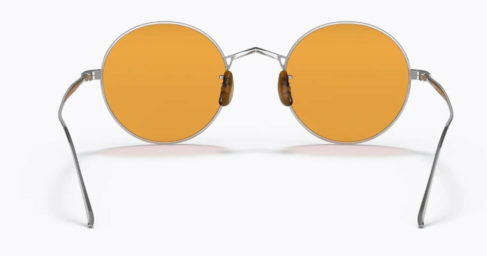 Pre-owned Oliver Peoples 0ov1293st G. Ponti-3 5254n9 Brushed Chrome Polarized Sunglasses In Brown