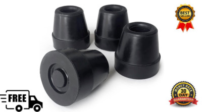 DMI Durable Replacement Quad Cane Tips, Extra Stability, No-Slip Grip, 1/2 Inch,