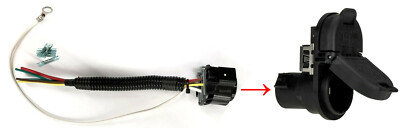 Combo12V plug 7-way RV 4-flat Trailer Wiring Plug + Harness ~ Universal fit