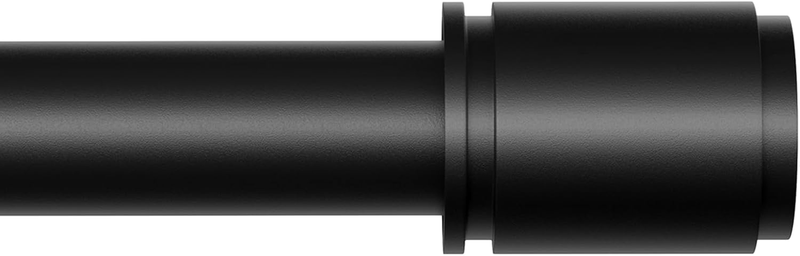 Black Curtain Rod for Windows 48 to 84 Inch, 1 Inch Diameter Heavy Duty Adjustab
