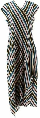 Du Jour Striped Wrap Knit Midi Dress-Mallard Blue Multi-M-A352930