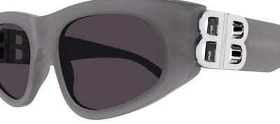 Pre-owned Balenciaga Bb0095s-015 Grey Silver Grey Sunglasses