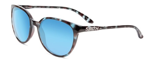 Pre-owned Smith Cheetah Ladies Cateye Sunglasses Sky Tortoise/cp Polarize Blue Mirror 54mm In Multicolor
