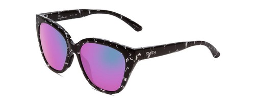 Pre-owned Smith Era Women Cateye Sunglasses Black Tortoise/cp Polarized Purple Mirror 55mm In Multicolor