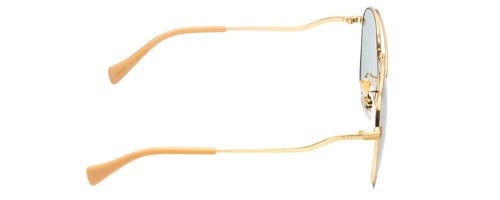 Pre-owned Gucci Gg0969s-003 Womens Pilot Full Rim Designer Sunglasses Gold/tan/blue 59mm In Multicolor