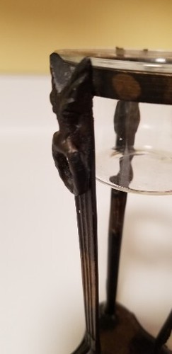 Egyptian Revival Empire Goat-Headed Bronze/Brass Garniture Candle Holder