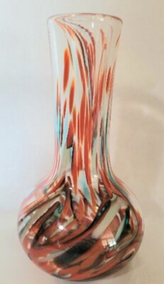 Orangle Swirl Glass Vase