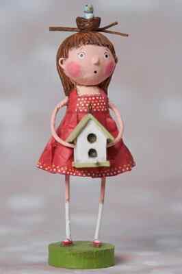 BIRDY'S HOUSE Bird Nest & House Figurine 7.5'' Tall, Lori Mitchell, by ESC