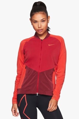 NWT Nike Dry Stadium Running Jacket AH9374 634 Habanero Red/Coral XS $160
