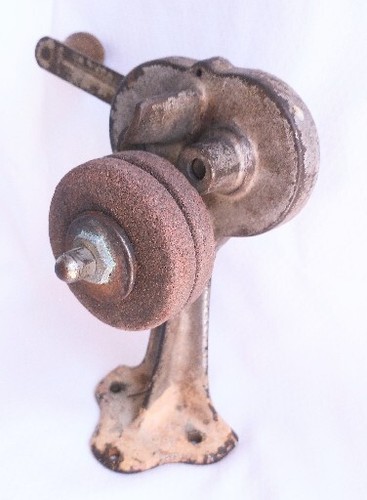 NICE Antique Dazey Sharpit Hand Crank Stone Knife Pat Pending Cast USA Pre 1925