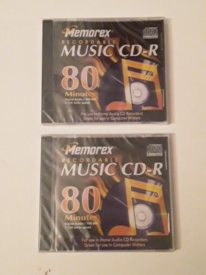Memorex Music CD-R 80-Minutes Digital Audio / 700 MB 1-12X Write Speed Lot Of 2
