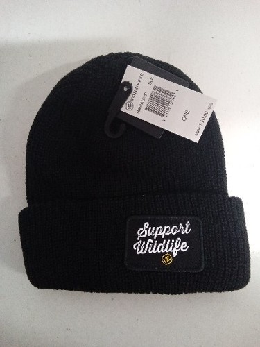 VON ZIPPER BLACK BEANIE WINTER Knit Hat Support Wildlife #L5 | eBay
