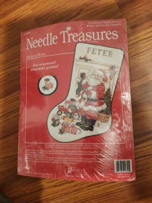 Sealed Christmas Needle Treasures Needle Cross Stitch 02890 Santa At Work Peter