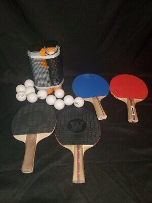 Ping Pong Table Tennis Lot, Net, 4 Paddles-2 Sre Franklin , Stiga 11 Balls