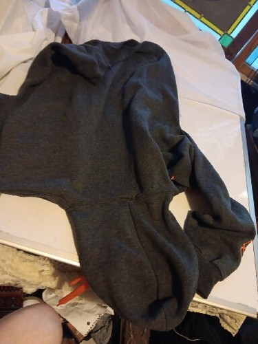 Washington DC Neon Hoodie Grey/Orange Sweatshirt Size L United States EMBROIDERY