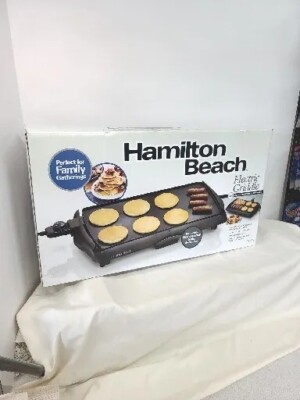 NIB Hamilton Beach Electric Griddle 200-Sq-In Family Non-Stick Ceramic Black