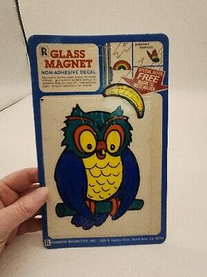 Vintage The Glass Magnet Non-Adhesive DECALS Owl NOS NEW