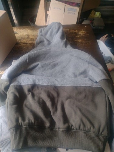 Fox Racing Sasquatch Hoodie Jacket Men S Grey/Green Zipper Fur Lined Heavyweight