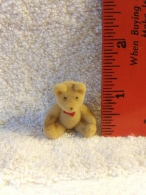 Vintage Dollhouse Miniature Brown Flocked Teddy Bear Toy 1:12 Scale 