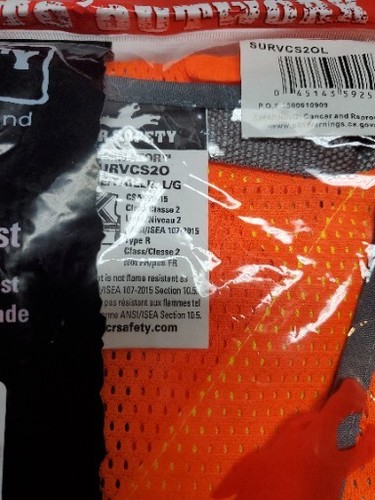 River City Garments Luminator High Visibility Safety Vest Type R Class 2 Sz L