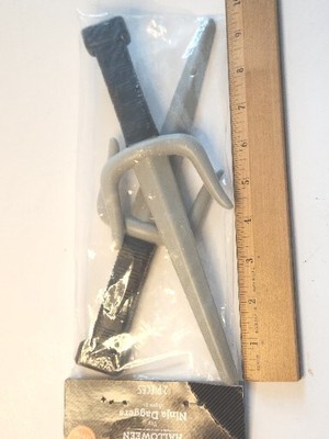 Lot of 2 Plastic Ninja Sai Daggers 9.5'' Long, Costume Accessories Toys