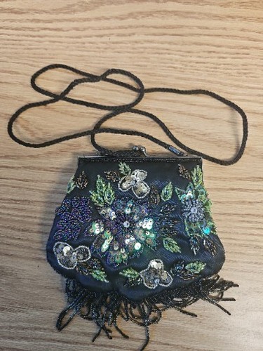 Lancome hand beaded mini purse long strap VINTAGE NEW | eBay