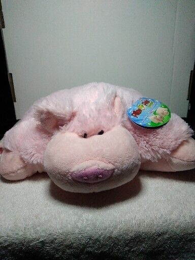 Pillow Pets Pee-Wees 12" Pink Wiggly Pig 2010 Plush Lovee As Seen on TV NWT
