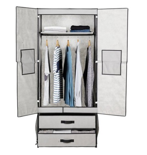 Diy Wardrobe Grey Argos Home Double Metal Framed Fabric Wardrobe