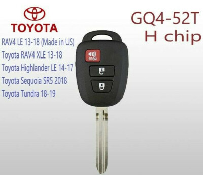 2013-2016 Toyota RAV4 Remote Head Key 3Btn - FCC: GQ4-52T  H Chip