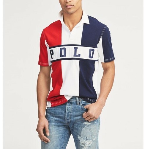 Polo Ralph Lauren Classic Fit Cotton Rugby Shirt USA Blue