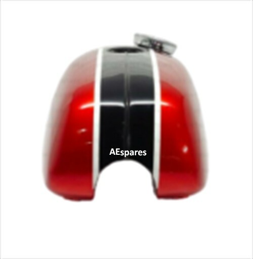 BSA B25 B50 TR25 1971-73 D355 RED & BLACK PAINTED PETROL FUEL GAS TANK  