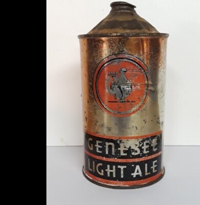 Genesee Light Ale Beer QUART CONE TOP Rochester NY RARE