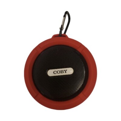 Coby Portable Wireless Bluetooth Speaker IPX5 Water Resistant Red