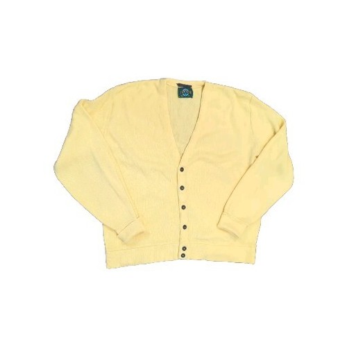 Vintage Jantzen Grandpa Cardigan Sweater Mens XL Yellow 80s