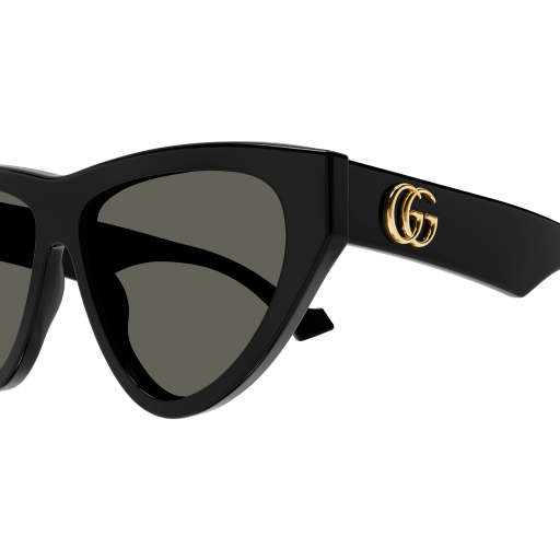 Pre-owned Gucci Gg1333s 001 Black Frame-grey Lens Womens Sunglasses 58mm Authentic In Gray